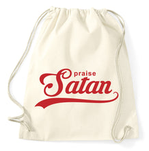 Lade das Bild in den Galerie-Viewer, Praise Satan Fun Turnbeutel Sportbeutel Gym Bag, natur