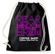 Lade das Bild in den Galerie-Viewer, Rear Windows Brew Logo Fan Cafe Bar Diner Turnbeutel, Aufdruck, schwarz