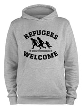 Lade das Bild in den Galerie-Viewer, Styletex23 Kapuzenpullover Refugees Welcome, XXL grau