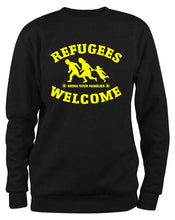 Lade das Bild in den Galerie-Viewer, Styletex23 Sweatshirt Refugees Welcome, schwarz XXL

