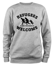 Lade das Bild in den Galerie-Viewer, Styletex23 Sweatshirt Refugees Welcome, XXL grau