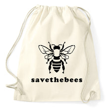 Lade das Bild in den Galerie-Viewer, Save the Bees Rettet die Bienen Turnbeutel Sportbeutel Gym Bag, natur
