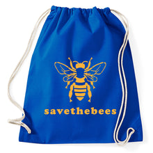 Lade das Bild in den Galerie-Viewer, Save the Bees Rettet die Bienen Turnbeutel Sportbeutel Gym Bag, royalblue