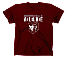 Lade das Bild in den Galerie-Viewer, Styletex23 T-Shirt Herren Schroedingers Cat Is Still Alive Dead, maroon, XXL