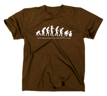 Lade das Bild in den Galerie-Viewer, Styletex23 T-Shirt Herren Something, Somewhere Fun, Evolution of Men Funshirt, braun, XXL