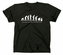 Lade das Bild in den Galerie-Viewer, Styletex23 T-Shirt Herren Something, Somewhere Fun, Evolution of Men Funshirt, schwarz, XXL