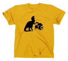 Lade das Bild in den Galerie-Viewer, Styletex23 T-Shirt Herren T Rex Dino Drummer Fun, Dinosaurier, gelb, XXL