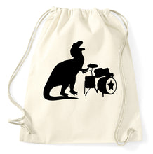 Lade das Bild in den Galerie-Viewer, Styletex23 Turnbeutel Dino Drummer T Rex Drums