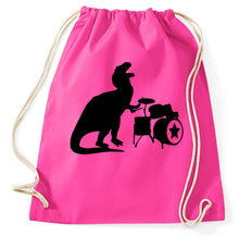 Lade das Bild in den Galerie-Viewer, Styletex23 Turnbeutel Dino Drummer T Rex Drums