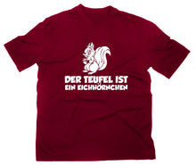 Lade das Bild in den Galerie-Viewer, Styletex23 T-Shirt Herren Der Teufel ist ein Eichhörnchen Fun, maroon, XXL
