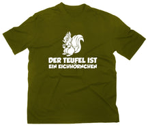 Lade das Bild in den Galerie-Viewer, Styletex23 T-Shirt Herren Der Teufel ist ein Eichhörnchen Fun, oliv, XXL