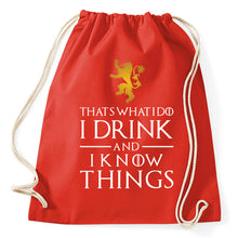 Lade das Bild in den Galerie-Viewer, That's What I Do I Drink And I Now Things Turnbeutel Aufdruck, red