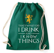 Lade das Bild in den Galerie-Viewer, That's What I Do I Drink And I Now Things Turnbeutel Aufdruck, flaschengrün