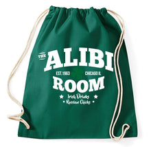 Lade das Bild in den Galerie-Viewer, Styletex23 Turnbeutel The Alibi Room Bar Frank Gallagher Fan Logo TV Serie, flaschengrün