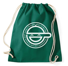 Lade das Bild in den Galerie-Viewer, The Laughing Man Fan Logo Fan Turnbeutel, flaschengrün