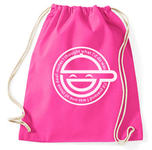 Lade das Bild in den Galerie-Viewer, The Laughing Man Fan Logo Fan Turnbeutel, pink