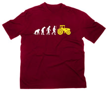 Lade das Bild in den Galerie-Viewer, Styletex23 T-Shirt Herren Traktor Trecker Fun Evolution of Man, maroon, XXL