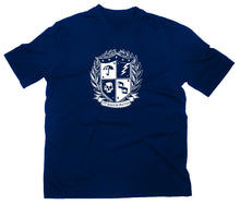 Lade das Bild in den Galerie-Viewer, Styletex23 T-Shirt Herren Umbrella Wappen Schule Ut Malum Pluvia, navy, XXL