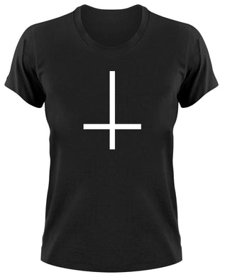 Styletex23 T-Shirt Damen Inverted Cross Crucifix, 666, Umgedrehtes Kreuz