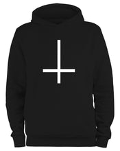 Lade das Bild in den Galerie-Viewer, Styletex23 Kapuzenpullover Inverted Cross Crucifix, schwarz XXL