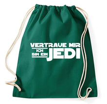 Lade das Bild in den Galerie-Viewer, Styletex23 Turnbeutel Vertraue mir ich bin ein Jedi, flaschengrün