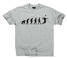 Lade das Bild in den Galerie-Viewer, Styletex23 T-Shirt Herren Volleyball Fun Evolution of Man, sport grey, XXL