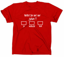 Lade das Bild in den Galerie-Viewer, Styletex23 T-Shirt Herren Willst du mir gehen Funshirt rot XXL