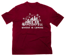 Lade das Bild in den Galerie-Viewer, Styletex23 T-Shirt Herren Winterfell Winter is Coming Fun Logo, maroon, XXL