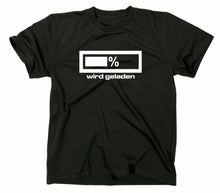 Lade das Bild in den Galerie-Viewer, Styletex23 T-Shirt Herren Akku / Batterie wird geladen Fun Handy, schwarz, XXL