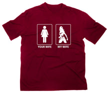 Lade das Bild in den Galerie-Viewer, Styletex23 T-Shirt Herren Themyscira Your Wife My Wife Fun, maroon, XXL