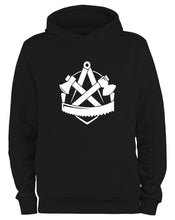 Lade das Bild in den Galerie-Viewer, Styletex23 Kapuzenpullover Zimmerer Handwerk Zunft Logo, schwarz XXL