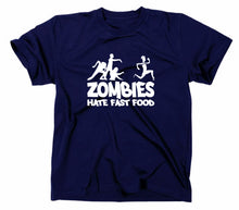 Lade das Bild in den Galerie-Viewer, Styletex23 T-Shirt Herren Zombies Hate Fast Food Fun, navy, XXL