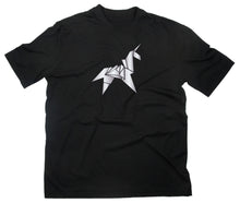 Lade das Bild in den Galerie-Viewer, Styletex23 T-Shirt Origami Unicorn Einhorn Blade Runner Replikant Faltkunst Silber Print
