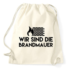 Lade das Bild in den Galerie-Viewer, Styletex23 Turnbeutel Wir sind die Brandmauer mit Kordel Kordelzug Sportbeutel
