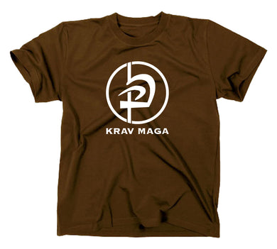 Styletex23 T-Shirt Herren Krav Maga Kampfsport Logo, braun, XXL