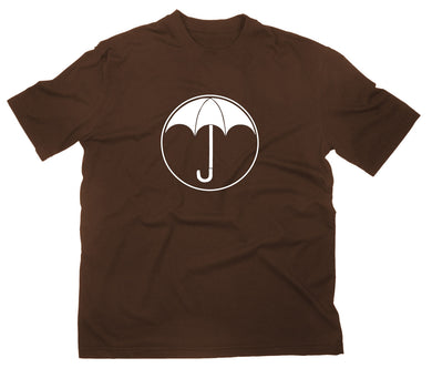 Styletex23 T-Shirt Herren #2 Umbrella Logo Schule Ut Malum Pluvia, braun, XXL