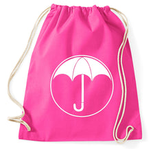 Lade das Bild in den Galerie-Viewer, #2 Umbrella Logo Schule Ut Malum Pluvia Turnbeutel, pink
