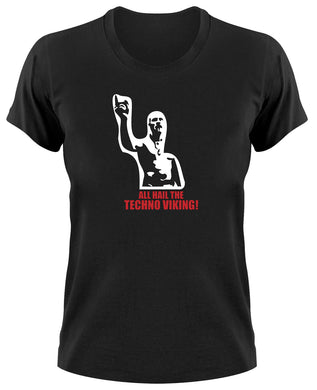 Styletex23 T-Shirt Damen All Hail The Techno Viking Tekno Fuckparade Loveparade