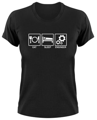 Styletex23 T-Shirt Damen Eat Sleep Engineer Fun