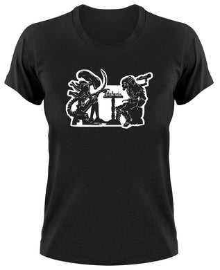 Styletex23 T-Shirt Damen Alien vs Predator AvP Chess Fun Schach