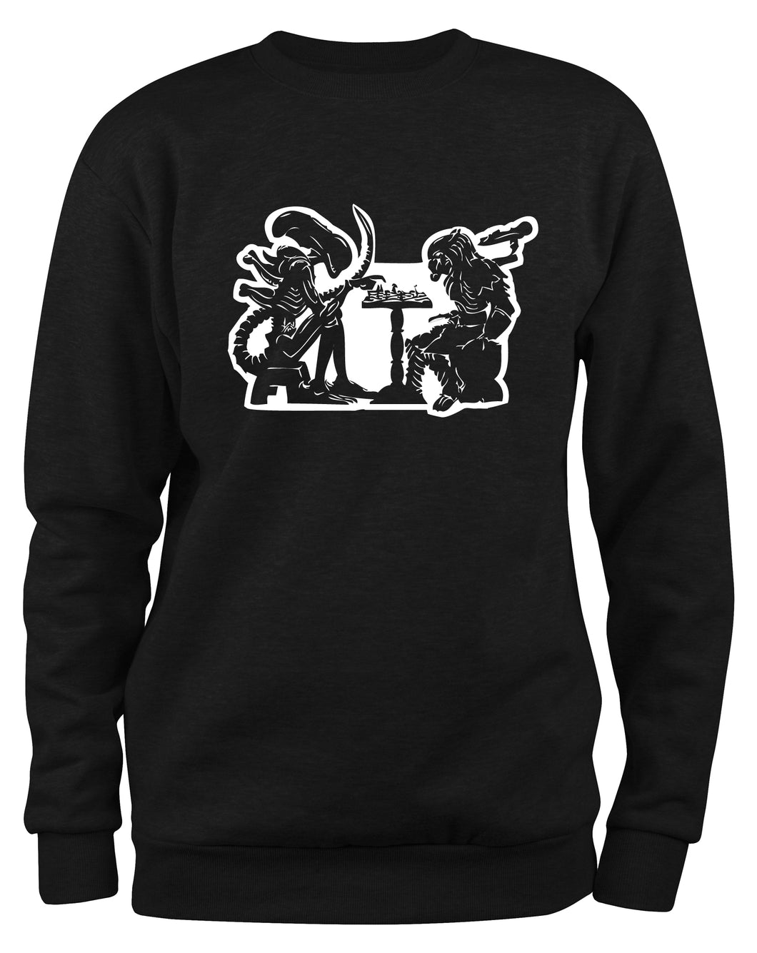 Styletex23 Sweatshirt Alien vs Predator AvP Chess Fun, Schach, schwarz XXL