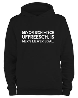 Styletex23 Kapuzenpullover Bevor isch misch uffreesch Fun, schwarz XXL