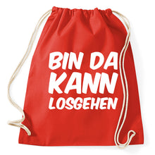 Lade das Bild in den Galerie-Viewer, Bin Da Kann Losgehen Turnbeutel, red
