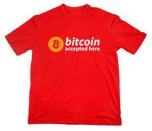 Lade das Bild in den Galerie-Viewer, Styletex23 T-Shirt Herren Bitcoin Accepted Here Logo, rot, XXL
