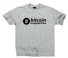 Lade das Bild in den Galerie-Viewer, Styletex23 T-Shirt Herren Bitcoin Accepted Here Logo, sport grey, XXL
