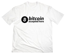 Lade das Bild in den Galerie-Viewer, Styletex23 T-Shirt Herren Bitcoin Accepted Here Logo, weiss, XXL
