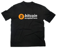 Lade das Bild in den Galerie-Viewer, Styletex23 T-Shirt Herren Bitcoin Accepted Here Logo, schwarz, XXL
