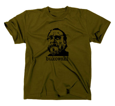 Styletex23 T-Shirt Herren Charles Bukowski Kult, Oliv, XXL