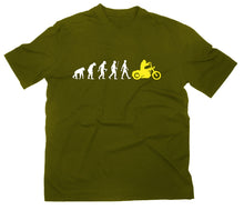 Lade das Bild in den Galerie-Viewer, Styletex23 T-Shirt Herren Chopper Biker Motorrad Evolution of Man Fun, oliv, XXL
