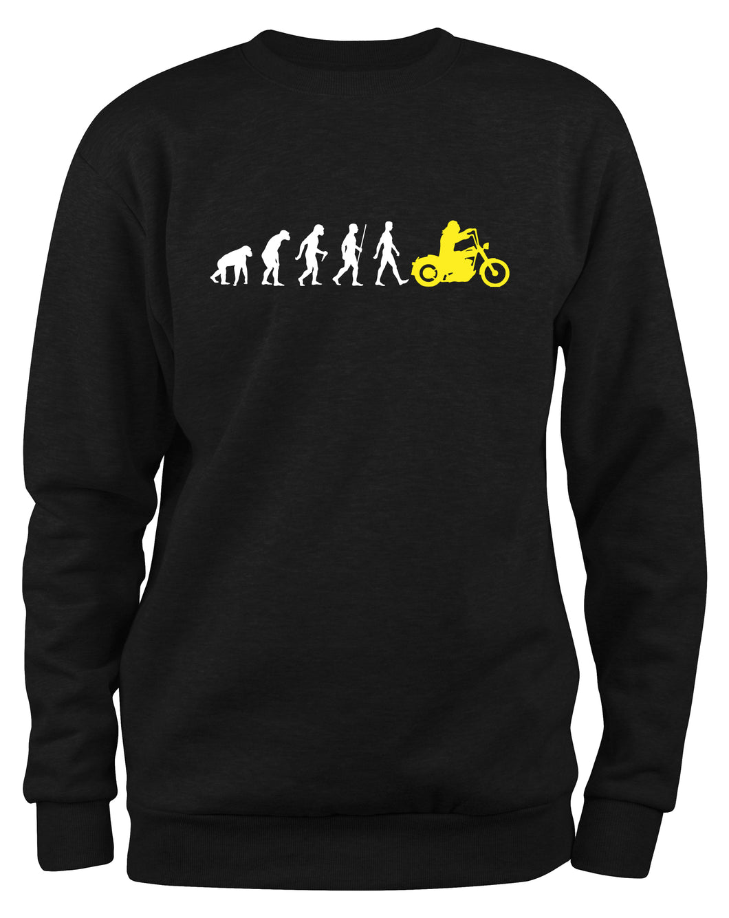 Styletex23 Sweatshirt Chopper Biker Motorrad Evolution Of Man Fun, schwarz XXL